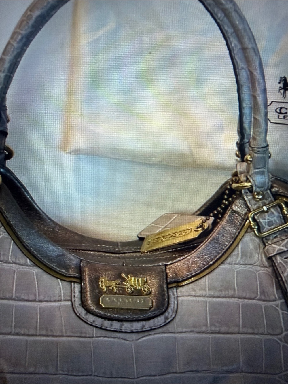 Coach Madison Abigail Exotic Embossed Leather Carryall Satchel w Dust Bag - EUC - Picture 9 of 12